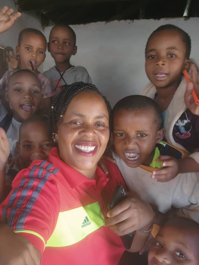 Martha with the children